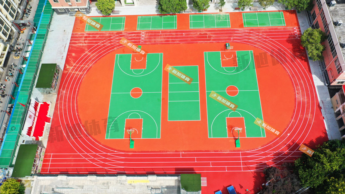 新旭体育河南省郑州市金水区文化绿城小学 混合型跑道+硅PU球场 