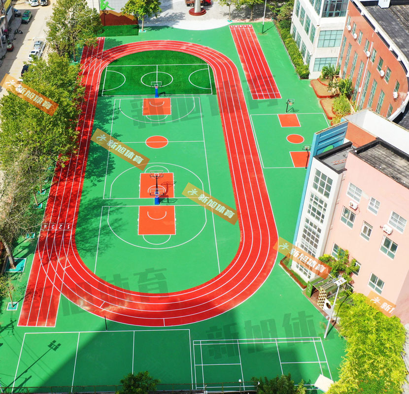 新旭体育郑州市金水区新柳路小学 混合型跑道+硅PU球场+人造草坪  