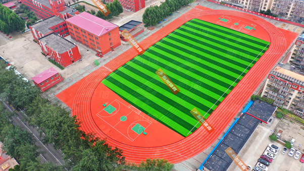 新旭体育河北中学RBP预制型塑胶跑道完工